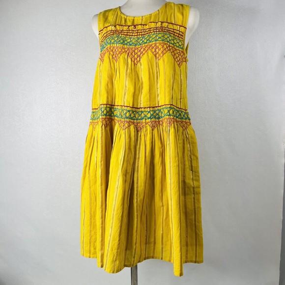 Uncle Frank Anthropologie Sz XS Sunny Days Yellow Dress - Picture 1 of 12